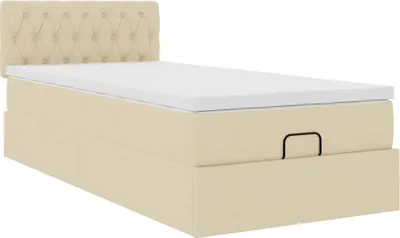 Produktbild von Ottoman-Bett mit Matratze Creme 90x200 cm Stoff