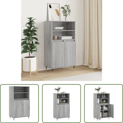 Produktbild von The Living Store Highboard Grau Sonoma 60x36x110 cm Holzwerkstoff