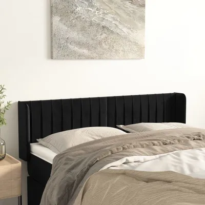 Produktbild von Kopfteil mit Ohren Schwarz 147x16x78/88 cm Samt