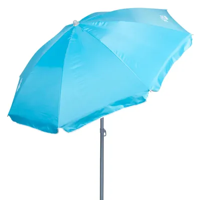 Zdjęcie produktu dla Niebieski parasol plażowy, średnica 180 cm, z możliwością regulacji kąta nachylenia i wysokości