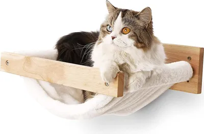 Produktbild von Famanu Katzenwandhängematte aus Holz - Katzenmöbel für Wandmontage