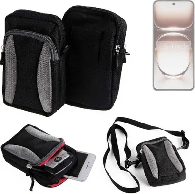 Produktbild von K-S-Trade Holster Schutz Hülle kompatibel mit Oppo Reno12 Pro CPH2629 Handy Hülle Gürteltasche Umhängetasche mit Zusatzfach schwarz