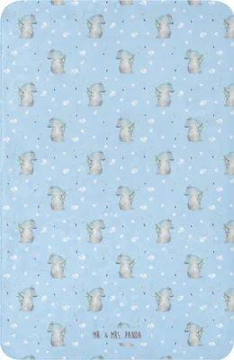 Produktbild von Mr. & Mrs. Panda Plaid Elefant Seifenblasen 100 x 150 cm - Blau - Geschenk, Elefanten, Lustige Sprüche, Rüsseltier, Heimdecke, Kuscheldecke, Decke, Heimat, Wohndecke