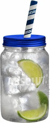 Produktbild von ABSOLUT Jar, Einmachglas, Moonshineglas, Schnapsglas, Glas, Kunststoff, Transparent, Blau, 500 ml, 90238100