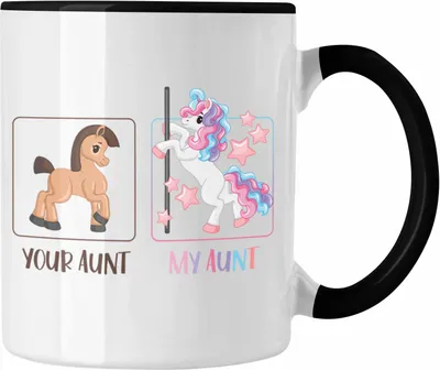 Produktbild von Trendation - Your Aunt My Aunt Tasse Geschenk Beste Tante Der Welt Lustiger Spruch (Schwarz)