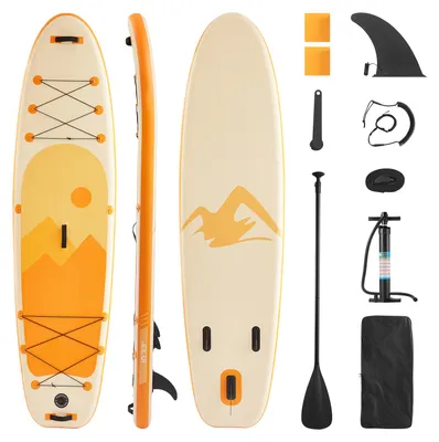 Immagine prodotto di Tavola da stand up paddle gonfiabile SucceBuy (304,8 x 83,8 x 15,2 cm) Set completo con pompa, pagaia, pinna, zaino, laccio da polso e superficie antiscivolo per ragazzi e adulti