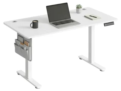 Produktbild von Höhenverstellbarer Schreibtisch - Elektrischer Sitz-Steh-Tisch - 120x60 cm - Memory-Funktion - USB-C-Anschluss - Rechteckig - Weiß