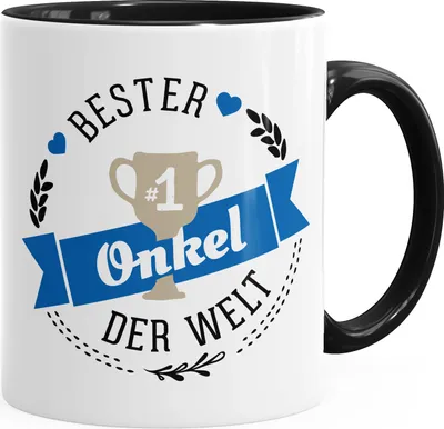 Produktbild von Kaffee-Tasse bester Onkel der Welt Geschenk für Onkel MoonWorks® schwarz unisize