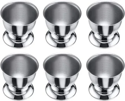 Produktbild von Eierdopjes aus Edelstahl - 6er Set - Silber - Stapelbar