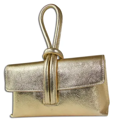 Productafbeelding van Tasche, gouden clutch, lederen avondtas, model OTT834AZ