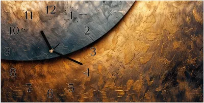 Produktbild von Wanduhr aus Glas mit Motiv Abstraktes Metall- 60 x 30 cm - inkl. Aufhängesystem