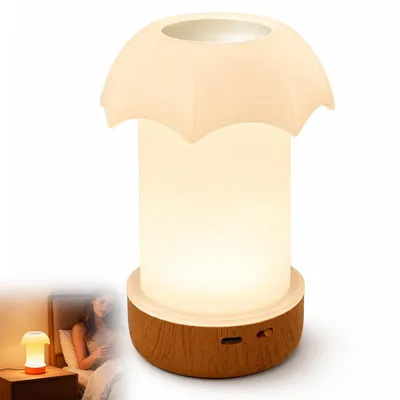 Produktbild von LED Nachtlicht mit Touch-Steuerung, dimmbare Tischlampe mit 13 RGB Farben, tragbare Nachttischlampe für Schlafzimmer, Kinderzimmer & Babyzimmer