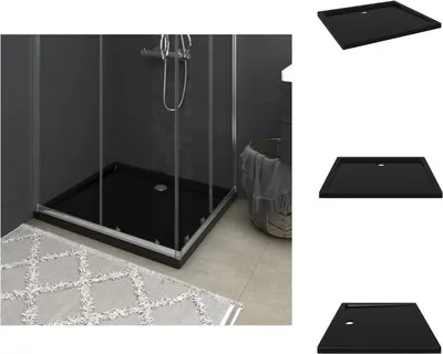 Immagine prodotto di vidaXL Piatto doccia ABS rettangolare nero 80x90 cm - Piatti doccia