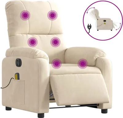 Produktbild von vidaXL Massagesessel Elektrisch Beige Mikrofasergewebe