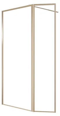 Immagine prodotto di Schermo doccia oro Marwell Walk In Shower Golden Frame 200x90cm - Schermo doccia con porta a battente 180° - con vetro temperato da 5 mm - telaio in alluminio di alta qualità in grigio
