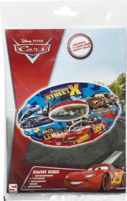 Produktbild von Disney Cars Schwimmring, 3-6 Jahre, Rot, Vinyl, ca. 50 cm Außendurchmesser, 21 cm Innendurchmesser, robustes Sicherheitsventil, ca. 200 Gramm
