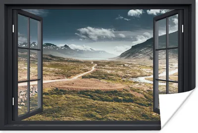 Produktbild von MuchoWow® Poster Aussicht - Weg - Berg 120x80 cm - Bilder