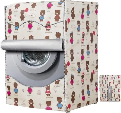 Productafbeelding van Unyqoos® wasmachinehoes, beschermkap 'Kleine Beer', 60x85x60 cm – bescherming aan 3 zijden, geschikt voor een diepte van 60-64 cm
