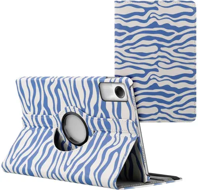 Productafbeelding van imoshion 360° Draaibare Design Bookcase voor de Xiaomi Redmi Pad SE - White Blue Stripes