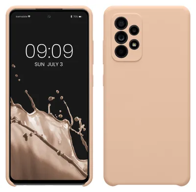 Produktbild von kwmobile Handyhülle für Samsung Galaxy A52 / A52 5G / A52s 5G Hülle - Case Silikon - Kabelloses Laden - Schutzhülle Cover in Pastell Pfirsich