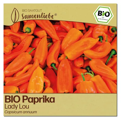 Produktbild von Samenliebe  Paprika Samen | Lady Lou - orange & süß & klein - samenfestes  Saatgut