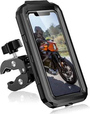 Image de Support étanche pour téléphone portable pour vélo et moto, rotation à 360°, anti-vibrations, écran tactile