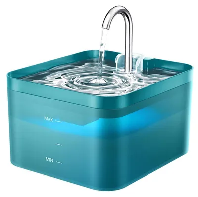 Produktbild von Katzenbrunnen 2,2L Super Leiser Wasserhahn-Design mit LED Aktivkohlefilter BPA Frei Grün