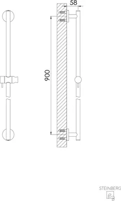 Produktbild von Steinberg Serie 100 Brausestange, mit Gleiter, 900 mm, 1001623BN