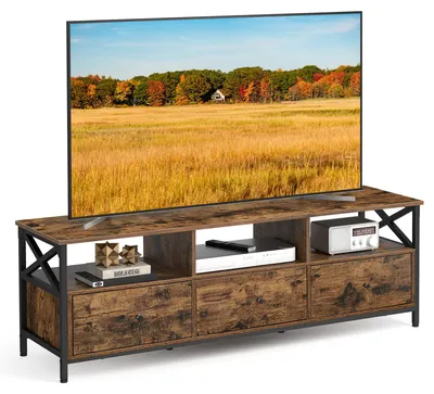 Immagine prodotto di Porta Tv, Mobile Tv Fino A 65", Tavolo Tv Con 3 Cassetti E 3 Ripiani Aperti, 40 X 147 X 50