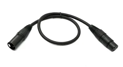 Obrázok produktu pre SYSTEM-S Audio kábel XLR 50 cm, 5-pinový samec na 3-pinovú samicu, čierny