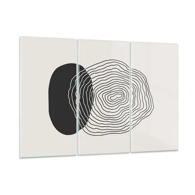 Produktbild von Bilder auf glas - 3 Teile - Abstraktion Fleck Gläser - 105x70cm - Glasbilder - Wandbilder - Bilder - zum Aufhängen bereit - Wanddekoration aus Glas - Glas Bilder - Wandbild auf Glas - GCE105x70-4325