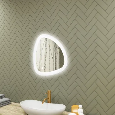 Obrázok produktu pre Kúpe??ové zrkadlo 54x54cm - nepravidelný s LED osvetlením - LED Dual a dotykový senzor