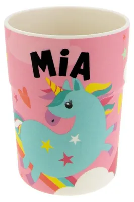 Produktbild von Bunter personalisierter Namens Kinderbecher mit  Namen Mia