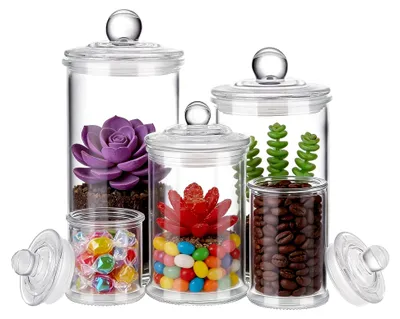 Produktbild von 5er Set Apothekergläser aus Glas mit Deckel für die Aufbewahrung