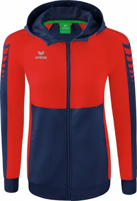 Produktbild von Erima Six Wings Trainingsjacke mit Kapuze New Navy/Rot - 36