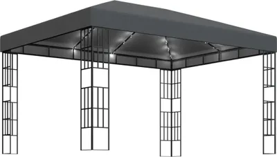 Produktbild von vidaXL Pavillon mit LED-Lichterkette 3x4 m Anthrazit