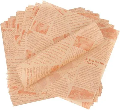 Produktbild von 100 Blatt Deli-Papier, 25x25cm Hamburgerpapier, fettfreies Einwegpapier, vintage Backpapier, Einwegpapier für Sandwiches, Fritten, Hamburger, gebratenes Hähnchen und Pizza