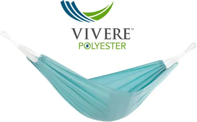 Produktbild von VIVERE Brazilianische Hängematte aus Polyester 370x140 cm – 200 kg Belastung - Aqua
