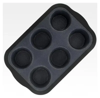 Produktbild von Muffinform aus Silikon und Glasfaser für Muffins und Cupcakes, Grau, 28,3 x 18,3 x 3 cm