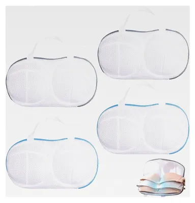Produktbild von 4 Stück Wäschenetz für BHs, Wiederverwendbare Wäschenetze mit Griff, Mesh Waschbeutel für Waschmaschine, Wäschesack für Unterwäsche