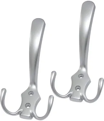 Immagine prodotto di 2 ganci in metallo, ganci da abbigliamento Saloum, argento opaco, 110/62 mm