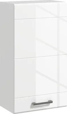 Image de kleankin Armoire murale de salle de bain, placard de rangement toilette 3 niveaux, étagère réglable, 1 porte, moderne, armoire suspendue, 37 x 22,5 x 70 cm, blanc haut brillant