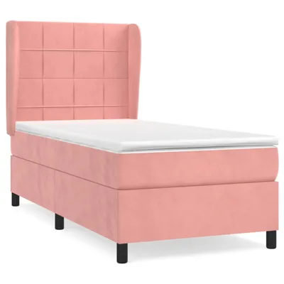 Produktbild von Boxspringbett mit Matratze Rosa 80x200 cm Samt