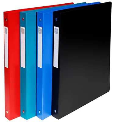 Produktbild von Exacompta Ringbuch A4 Überbreite PP 1000µ 4 Ringe 30mm Farben sortiert