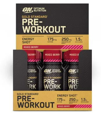Image de Shooters énergétiques - Optimum Nutrition - Boîte Gold Standard Pre-Workout Energy Shot (12X60ml) - Saveur Berry