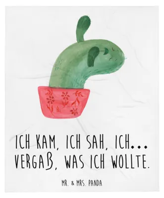 Produktbild von Mr. & Mrs. Panda Decke Kaktus Mama - Weiß - Geschenk, Ärger, Plaid, Kakteen, Motivation, Büro, Quote, Bettdecke, Winterdecke, Kuscheldecke, Wohndecke