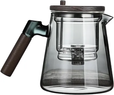 Produktbild von Teekanne mit Teesieb, Holzgriff und Edelstahlsieb, 750 ml, für losen Tee
