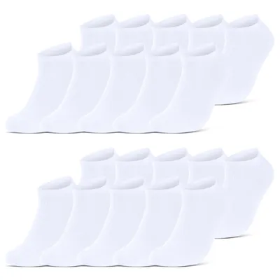 Produktbild von 10 I 20 I 30 Paar Sneaker Socken Damen & Herren Schwarz & Weiß Baumwolle 10800 - 20 Paar Weiß 35-38