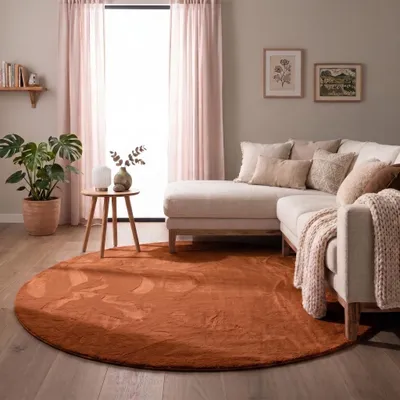 Produktbild von Volero - Flauschiger Teppich Rund - Cozy Terra - Ø 230cm - Wohnzimmer, Schlafzimmer, Büro, Jugendzimmer - Modern, Skandinavisch