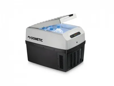 A Dometic cooler box is shown against a white background.